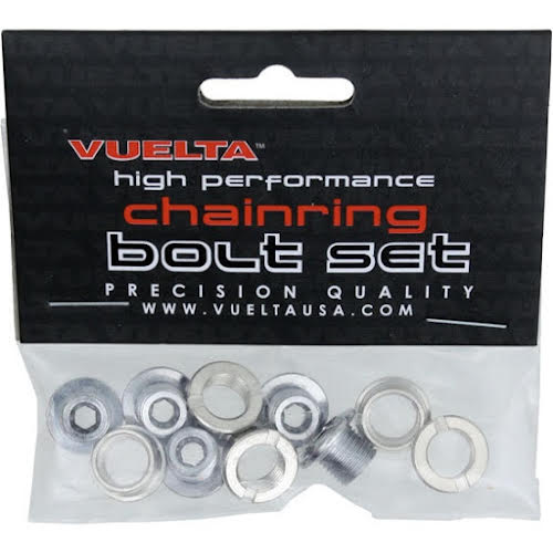 Vuelta Steel Single Chainring Bolt Set, 10pc Chrome