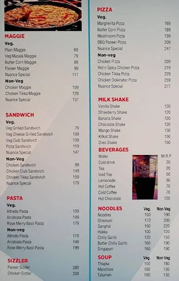 Cafe Nuance menu 