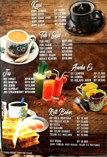 Kampoengan Cafe menu 