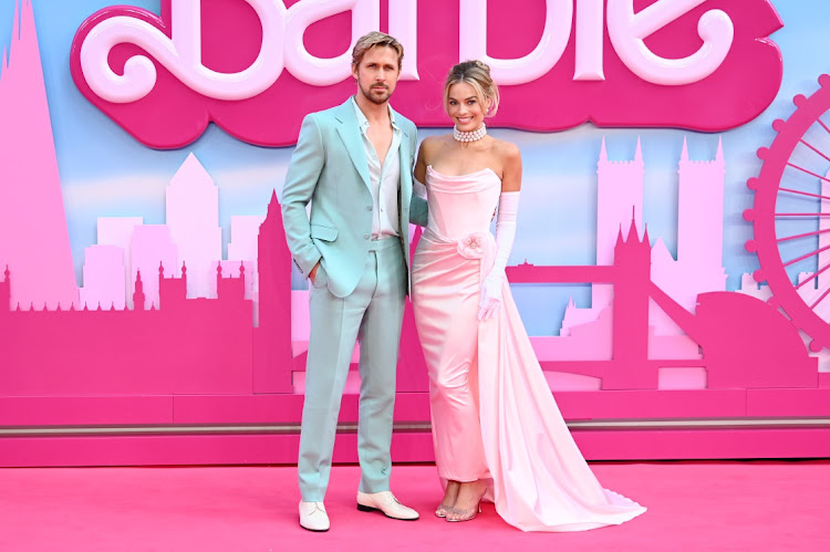 'Barbie' stars Ryan Gosling and Margot Robbie at the movie's European premiere at Cineworld Leicester Square in London. Picture: JOE MAHER