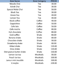 Taprii The Chai Bar menu 2