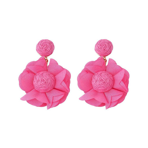Title 2, Rose Red Geometric All-match Holiday Earrings f...