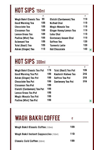 Wagh Bakri Tea Lounge menu 1