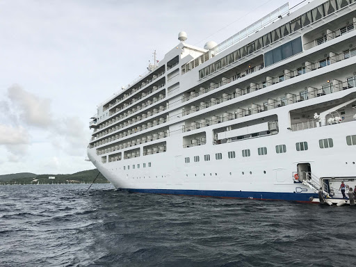 Arriving shipside on a tender alongside Silver Spirit.