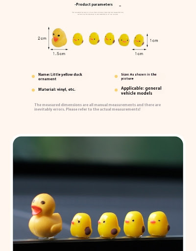 Title 9, Car Mini Cute Yellow Duck Center Console Orname...
