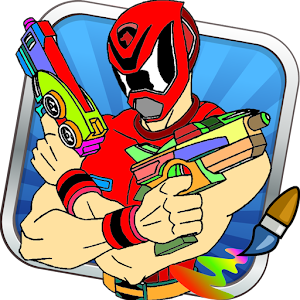 Coloring Game of Power Rangers logo