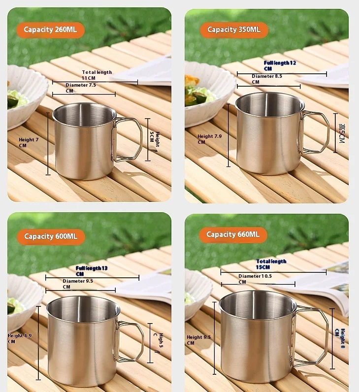 Title 1, 304 Stainless Steel Folding Retro Mug perfect f...