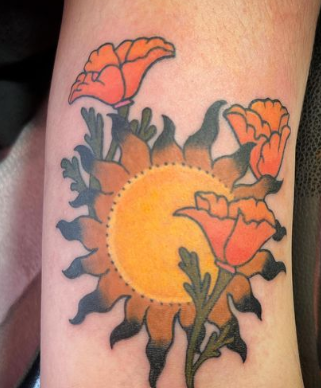 Microrealism Sun And California Poppy