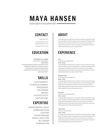 Resumes 8 - Academic Resumes template