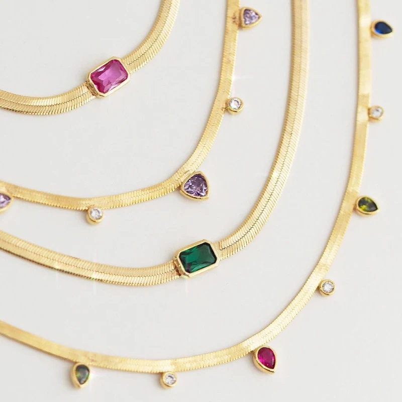 Title 1, Snake Bone zirkoon ketting voor vrouwen. Unieke...