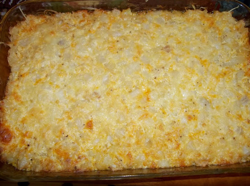 With shredded Swiss cheese on top and the Southern style diced potatoes for a change..was delicious!