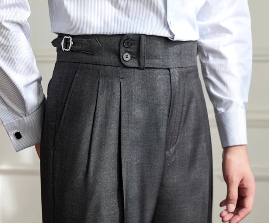 Retro Italian Wool Blended Lightweight Casual Suit Pants. Experience Comfort and Style. Perfect for versatile casual wea