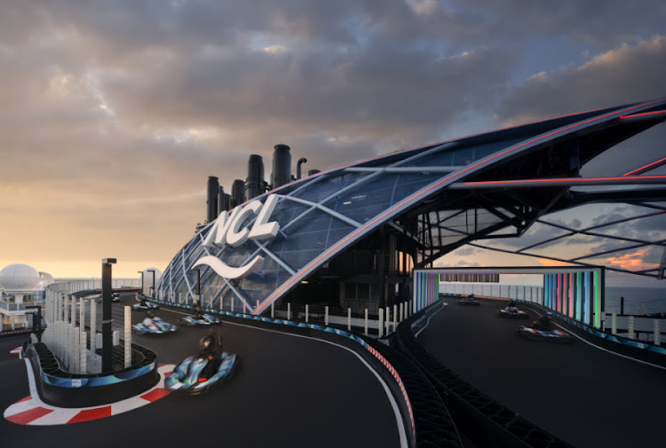 The Prima Speedway is the first triple-decker go-kart racetrack at sea.