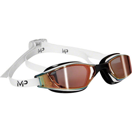 Michael Phelps Xceed Goggles: White/Black with Mirror Lens