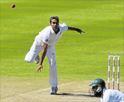 MEMORABLE: Imran Tahir bowls during day 3 of the 3rd Test match between South Africa and Sri Lanka at Newlands, Cape Town, yesterday. Photo: Gallo Images