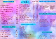 Cake Creatorz menu 1