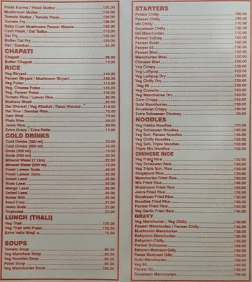 Trupti menu 