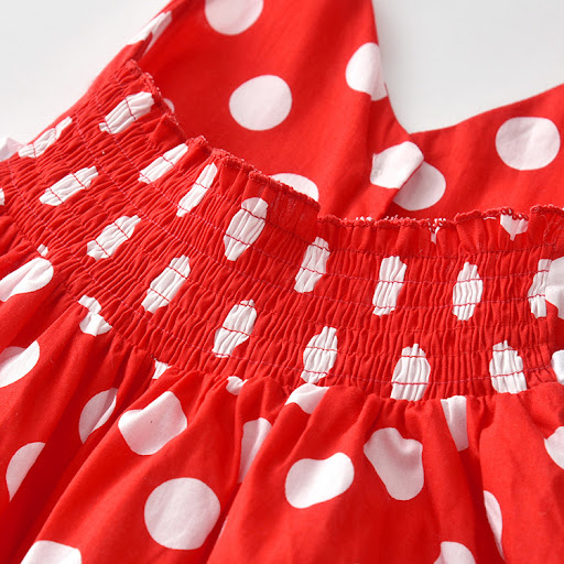 Title 8, White polka dot pattern cotton cute princess dr...