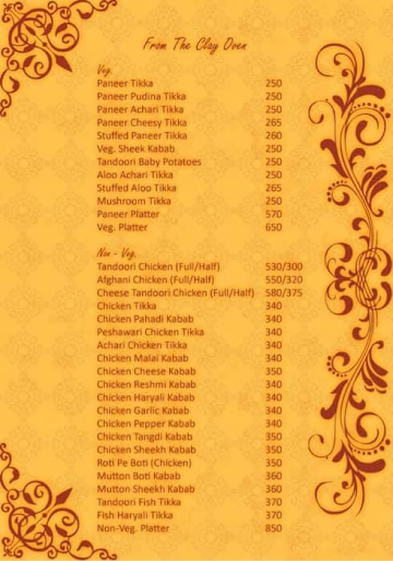Anu's Punjabi Dabha menu 