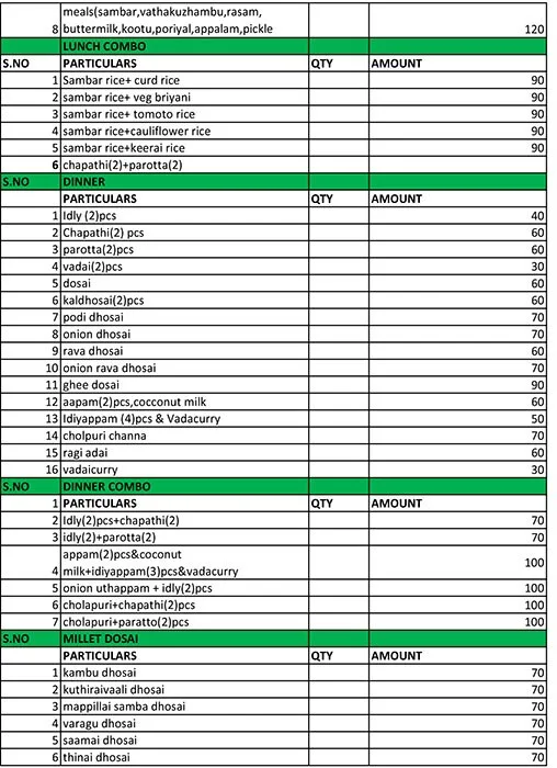 2Idly 1 Vadai Restaurant menu 