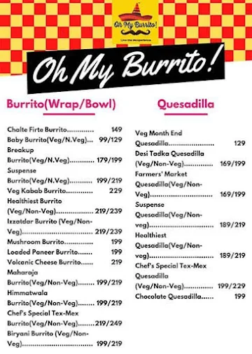 Oh My Burrito! menu 