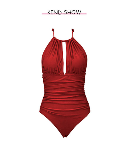 Title 7, New One-piece Halter Hot Spring Swimming Swimsu...