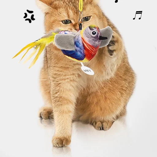 HOOPET Simulation Bird Interactive Funny Cat Stick Toy Furry Feather Bird Sucker Cat Stick Toy Kitten Playing Pet Access