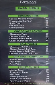 Panwaadi menu 1