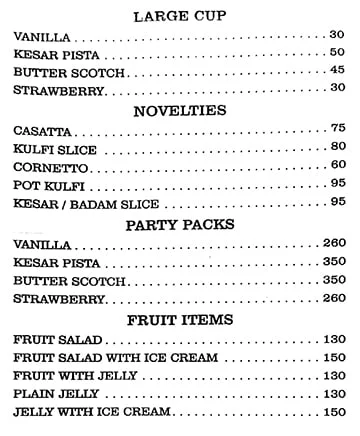 Ravindra Restaurant menu 