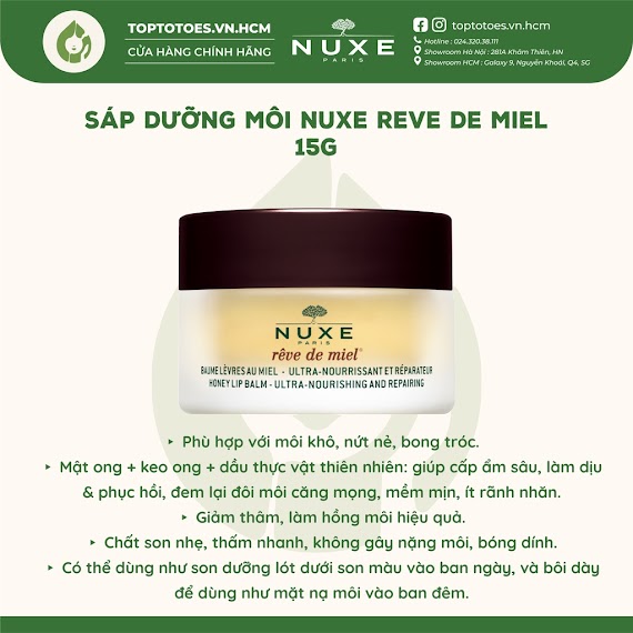 Sáp Dưỡng Môi Dạng Hũ Nuxe Reve De Miel - 15G [Nhập Khẩu Chính Hãng 100%]