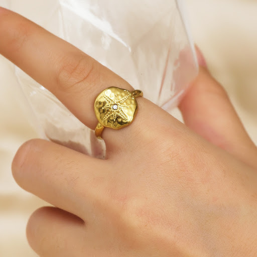Title 5, Stainless Steel Ring with 18K Gold Plating, an ...