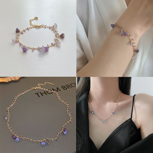 Title 3, Fashionable Mysterious Purple Flower Bracelet, ...