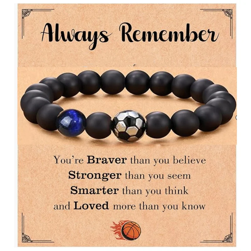 Title 11, Bracelet de sport en obsidienne Rugby Football ...