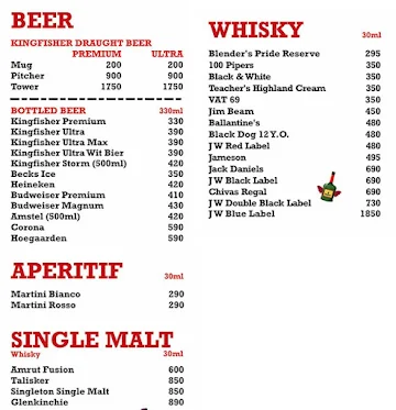 Gilly's Restobar menu 