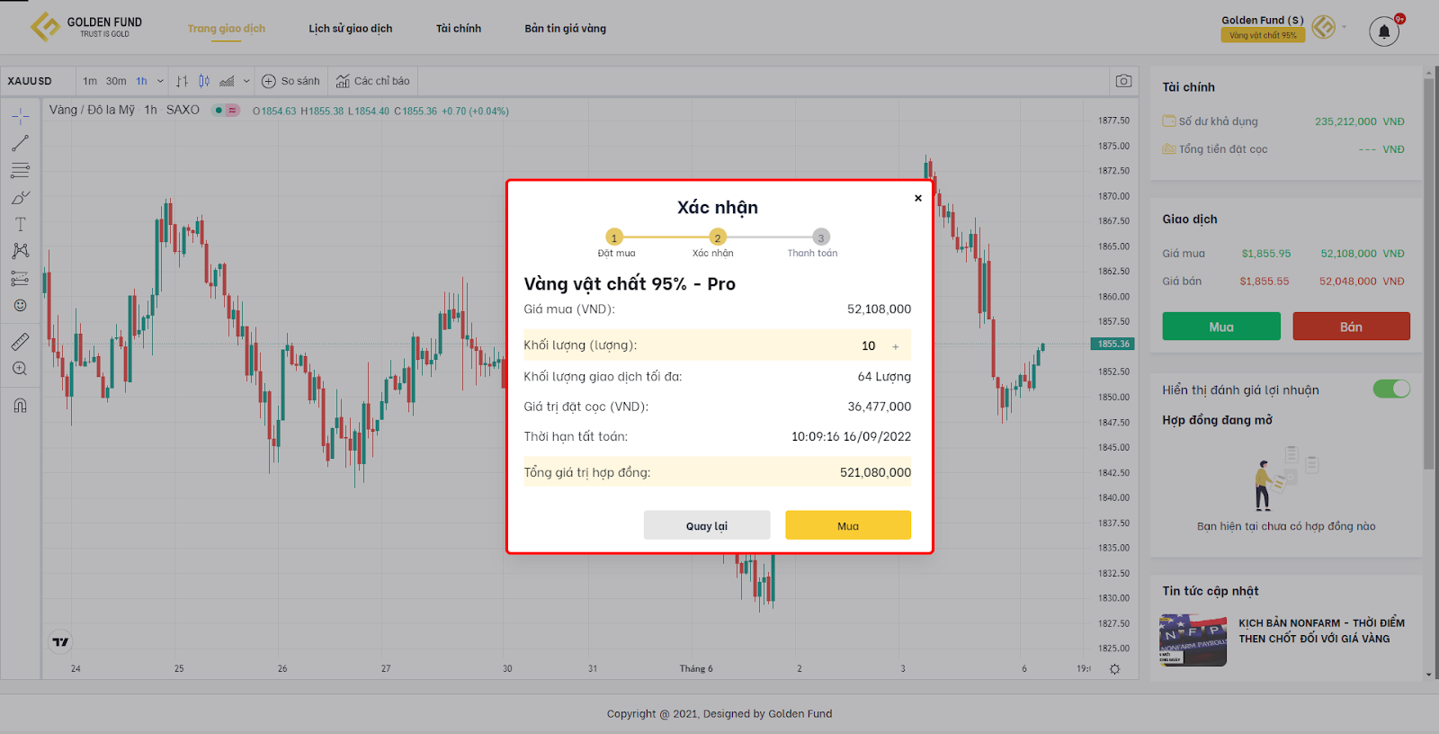 HƯỚNG DẪN ĐĂNG KÝ VÀ GIAO DỊCH VÀNG VẬT CHẤT 95%