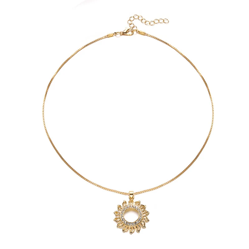 Colgante de aleación para mujer con diseño de sol redondo y joya, accesorio de moda ideal, realza tu look diario.
