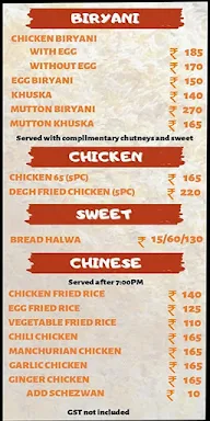 Degh Biryani menu 2