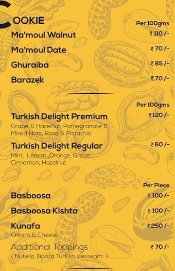 The Baklava Company menu 