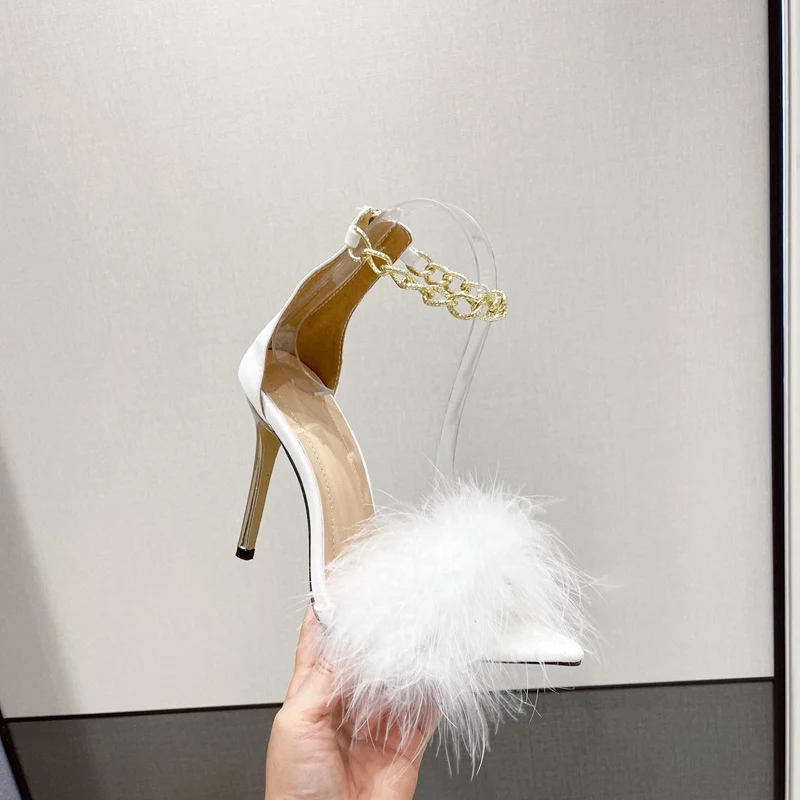 Title 1, Dames sandalen met stiletto hak, puntige neus e...