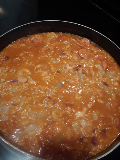 This Cajun treat is my own rendition of Jambalaya. My family absolutely loves it and its filling too!