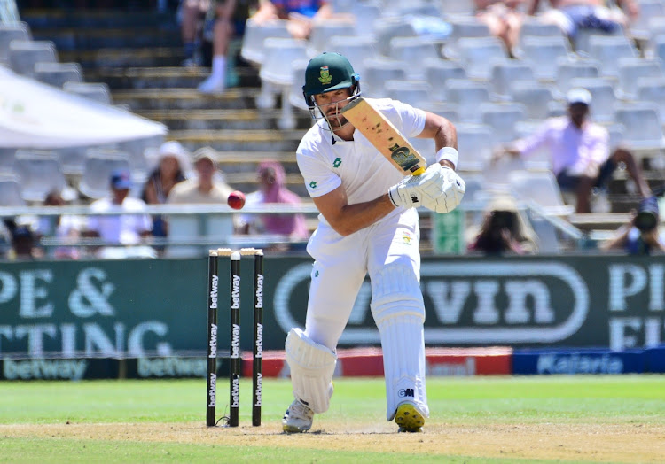 Aiden Markram of South Africa bats on day two of the second Test against India at Newlands on Thursday.