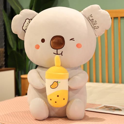 Title 4, New Soft Milk Tea Cup Plush Doll Cute Koala Pil...