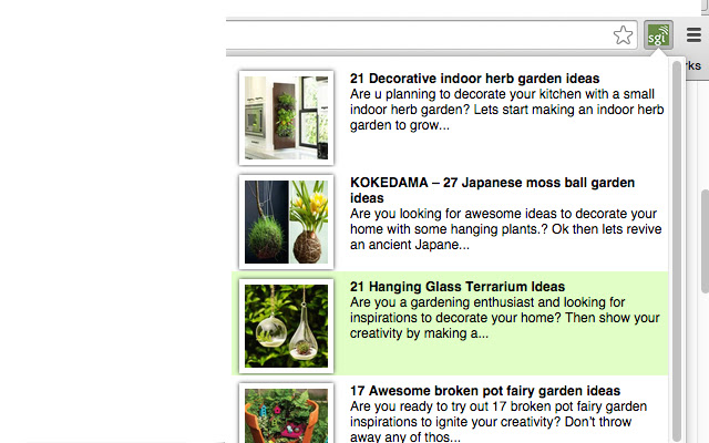 Small Garden Ideas chrome extension