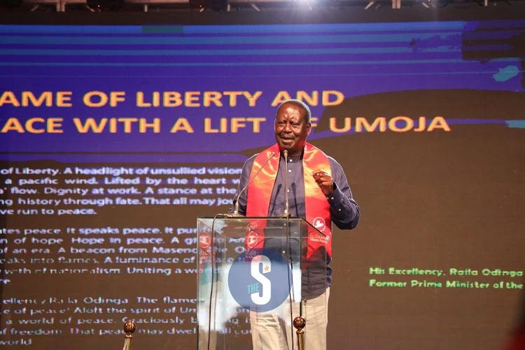 Raila Odinga speaks during the Jubilee party NDC at Ngong Racecourse on May 22, 2023