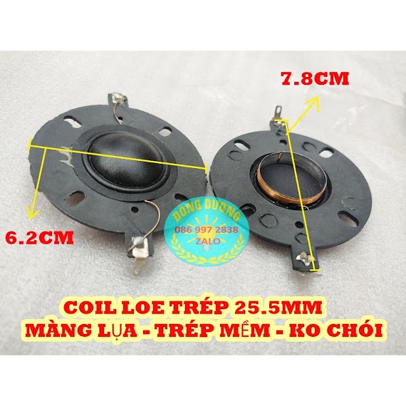 Côn Loa Trép Đôm 25.5Mm Càng To - Màng Lụa - Trép Mềm Không Chói - Coil Loa Treble