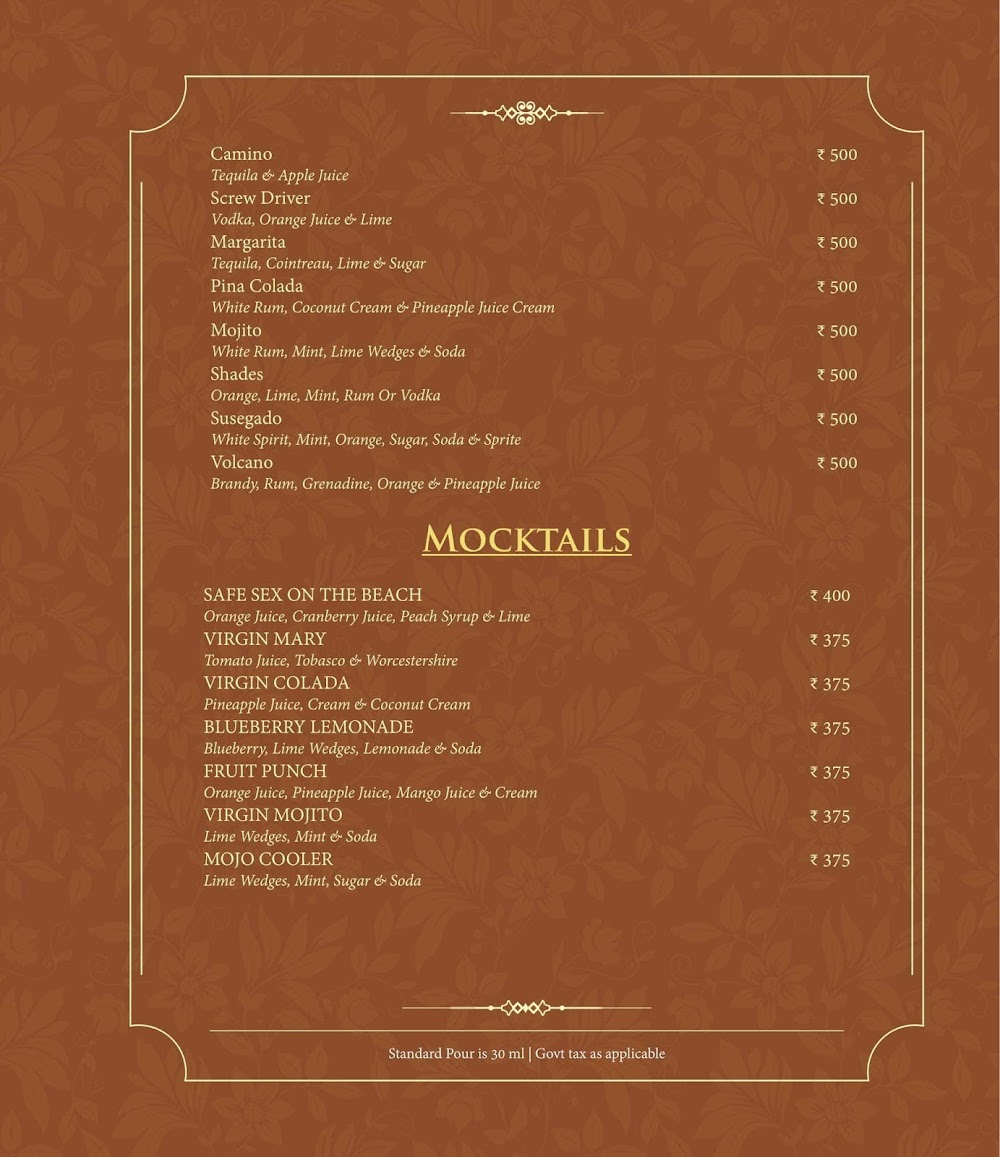 Menu Of Banjara Goldfinch Hotel Andheri East Mumbai Magicpin