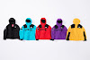 supreme the north face arc logo mountain parka purple