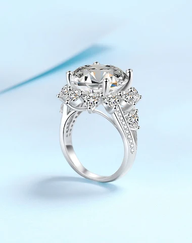 925 Sterling zilveren ring 10 karaa - 2