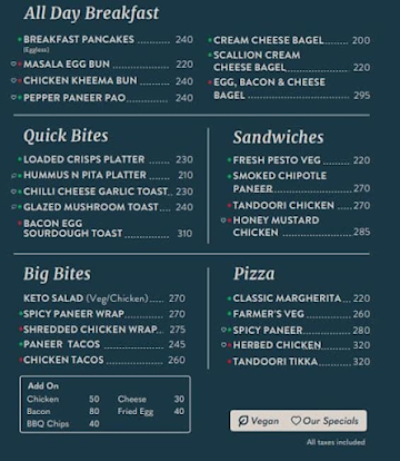 Third Wave Coffee Roasters menu 