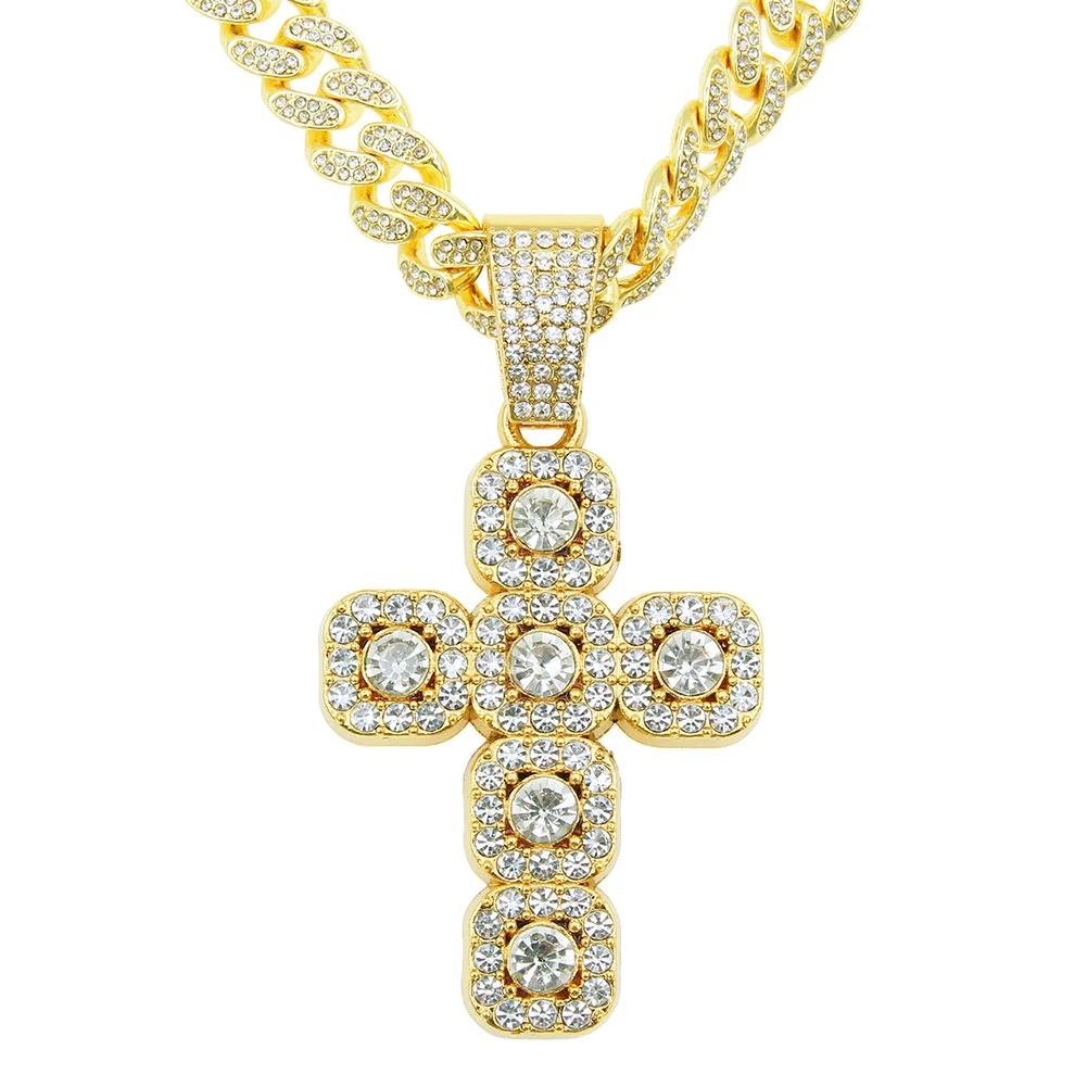 Title 6, Hip Hop Diamanten Kruis Hanger Cubaanse Ketting...